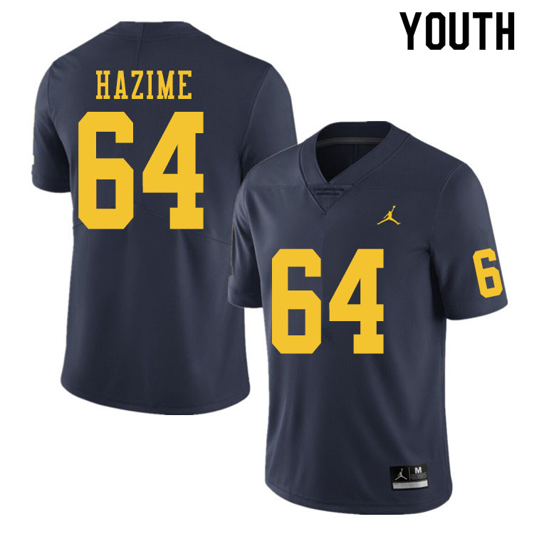 Youth #64 Mahdi Hazime Michigan Wolverines College Football Jerseys Sale-Navy
